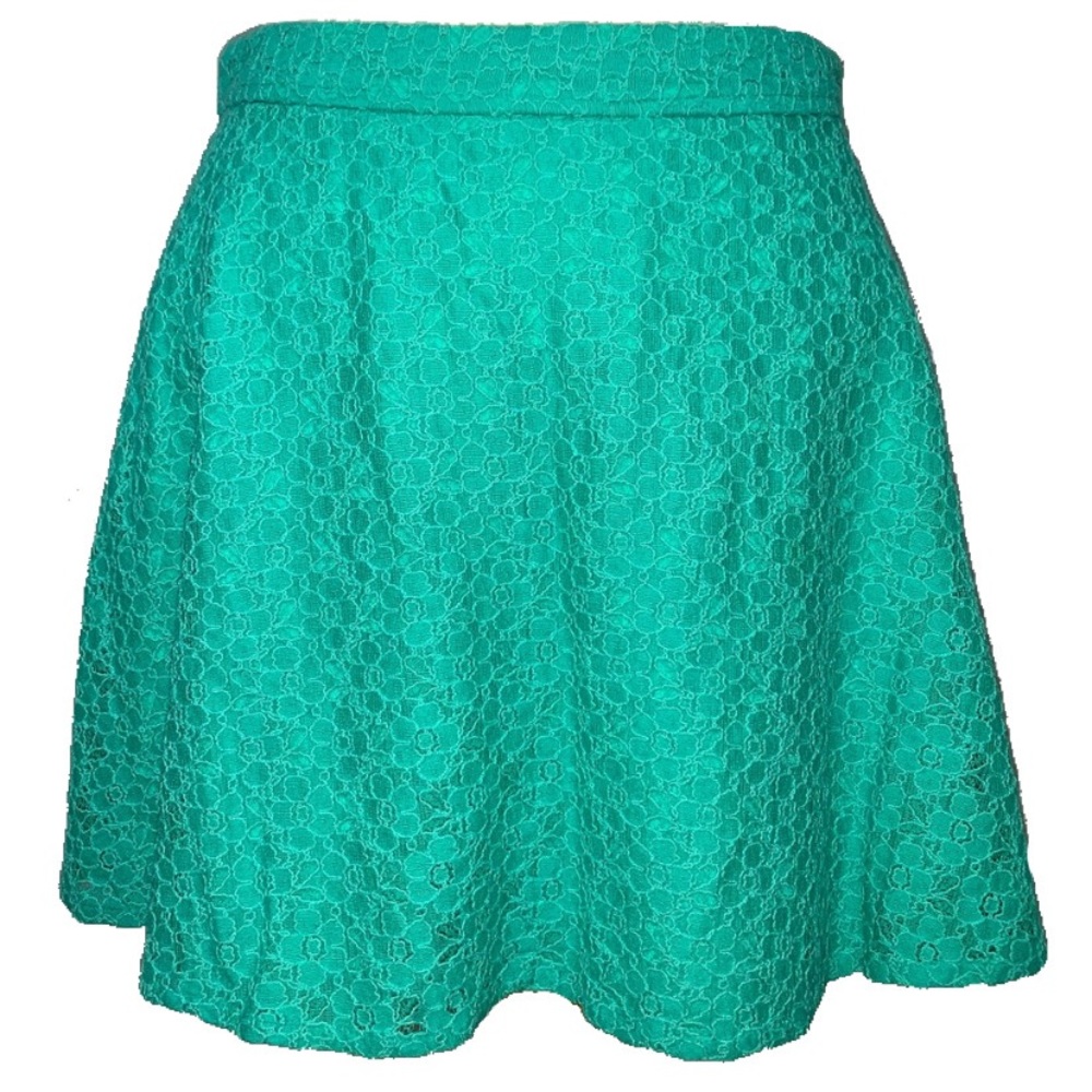 L’Amour blue-green lace flowy skirt